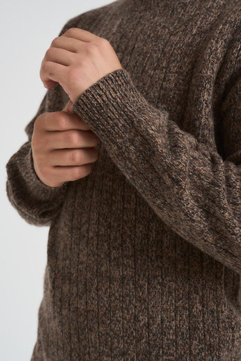 Maglione a coste melangé uomo - 4