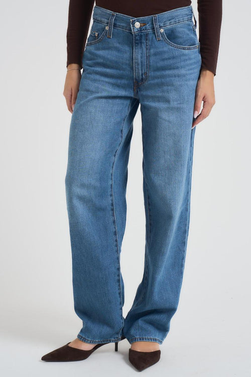 Jeans donna Baggy Dad in denim medio - 2