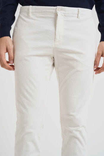Pantalone uomo skinny a costine panna - 4