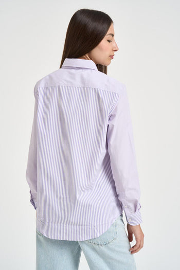 Camicia donna a righe lilla - 3