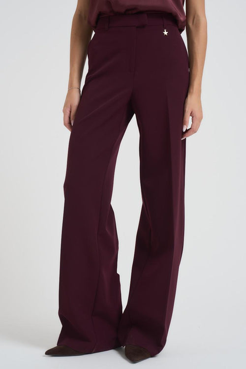 Pantalone donna a palazzo bordeaux - 2
