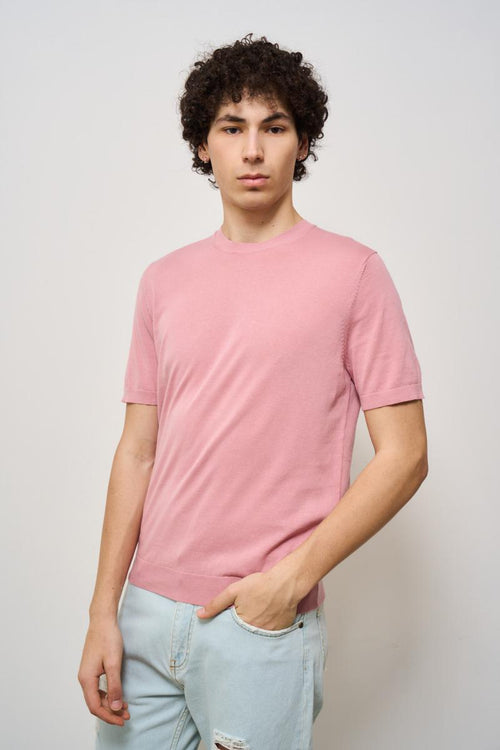T-shirt uomo in maglia rosa