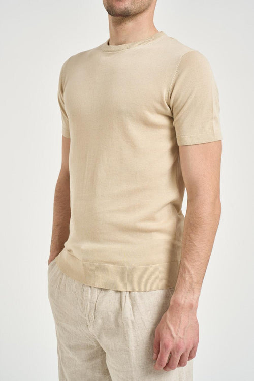 T-shirt uomo in maglia beige