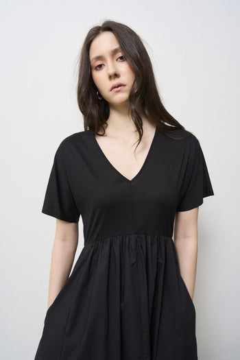 Women's black jersey dress - 3