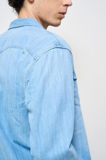 Camicia uomo modello Barstow denim chiaro - 7