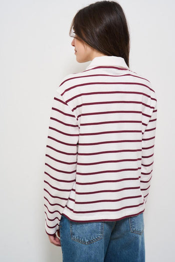 Polo donna a righe rossa - 4