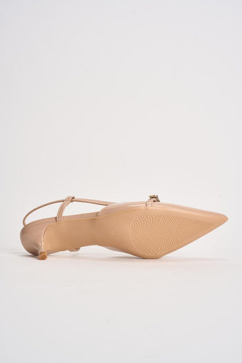 Slingback donna in vernice rosa cipria - 8