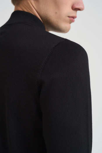 Maglia uomo mezzo collo nera - 6