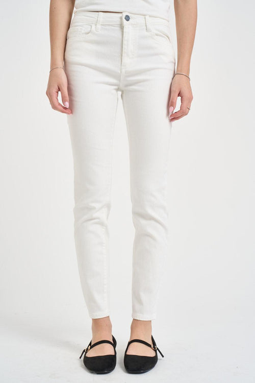 Jeans donna slim fit in denim bianco