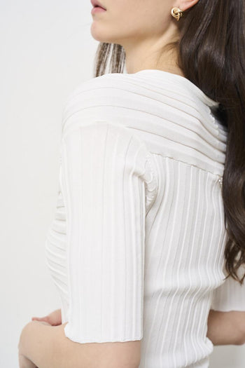 White women's sweater with knot - 3