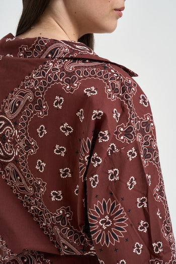 Abito donna fantasia bandana vino - 5