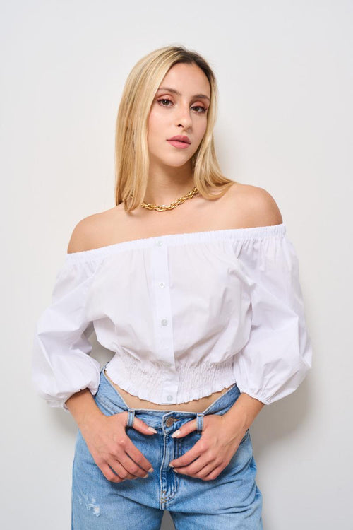 Top donna cropped panna - 2