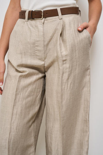 Pantalone donna a palazzo beige - 6