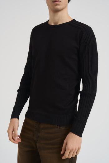 Maglia uomo girocollo nera - 3