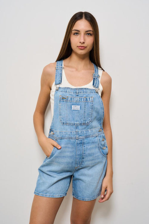 Salopette in denim chiaro