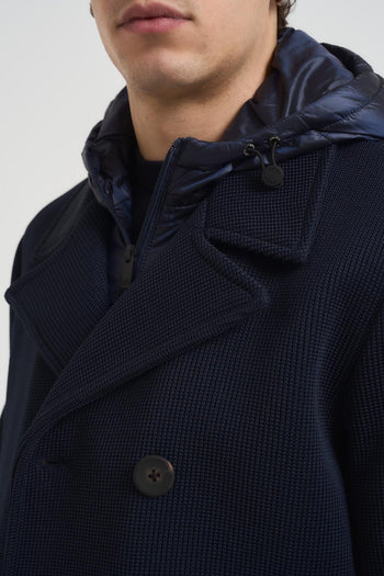 Cappotto uomo con pettorina in nylon blu - 3
