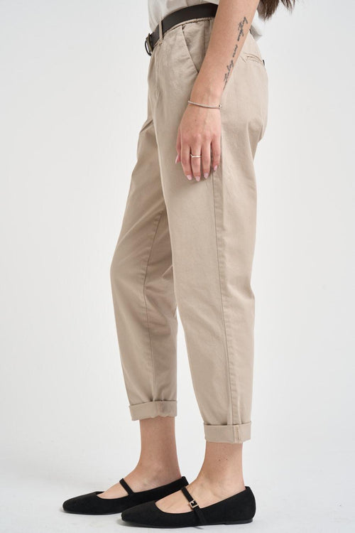 Pantalone donna regular beige - 2