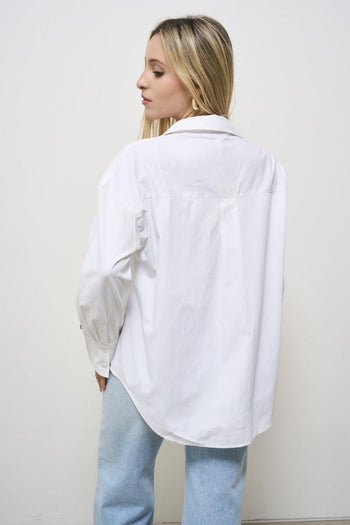Camicia donna bianca con strass - 4