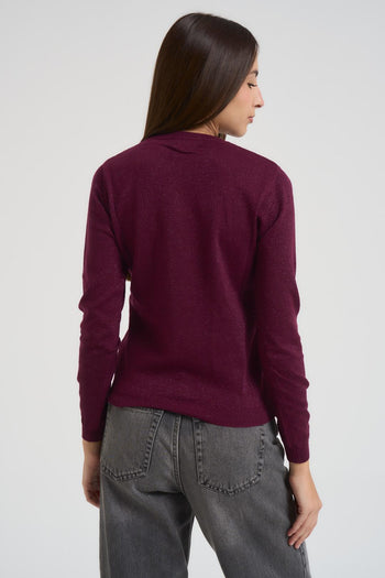 Maglia donna girocollo bordeaux - 3
