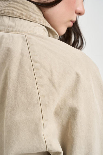 Giubbotto donna in tessuto sabbia - 5