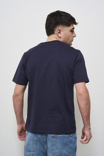 T-shirt uomo girocollo blu - 4