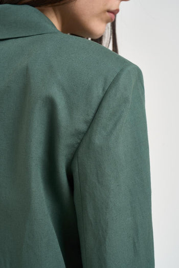 Giacca donna monopetto verde - 7
