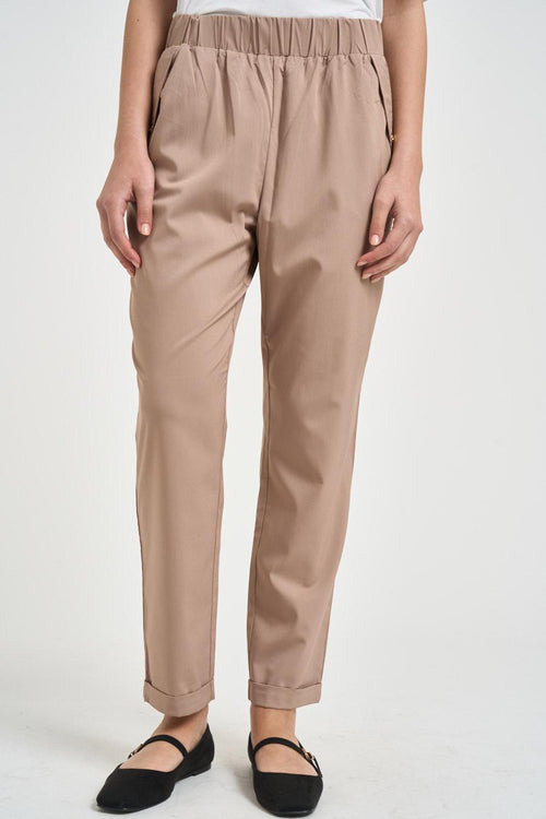 Pantalone donna tuta mandorla