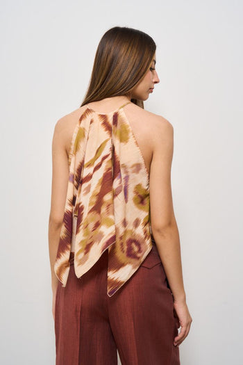 Top donna fantasia multicolor marrone - 4
