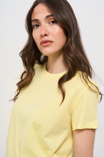 T-shirt donna girocollo gialla - 3
