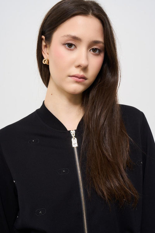 Felpa donna nera con zip - 2