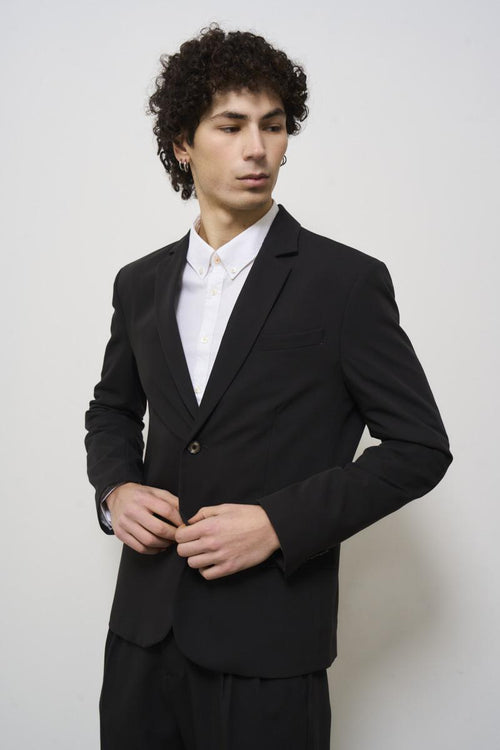 Giacca uomo monopetto nera - 2