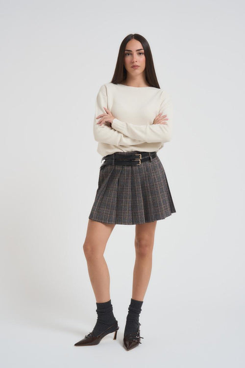Maglia donna girocollo panna - 1