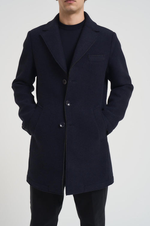 Cappotto uomo monopetto blu notte