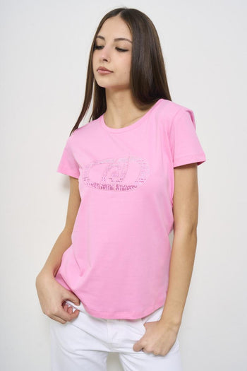 T-shirt donna girocollo rosa - 3