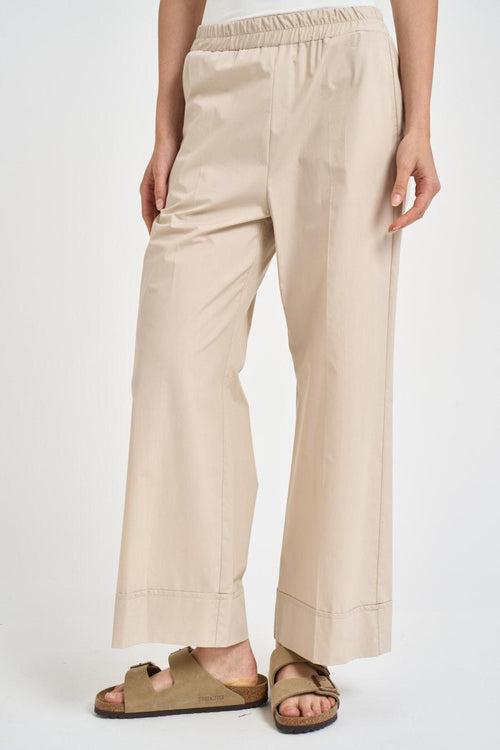 Pantalone donna fluido beige - 1