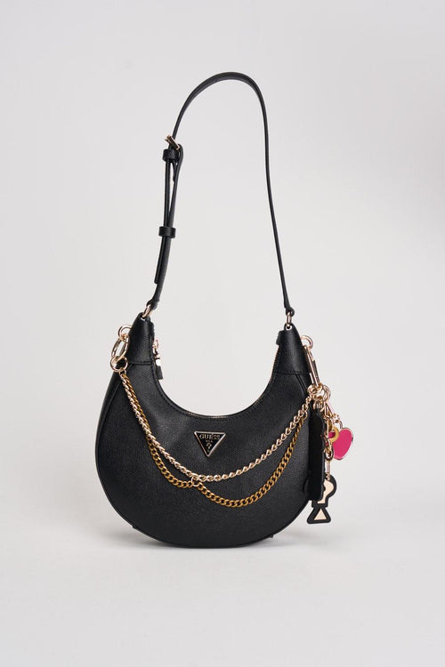 Borsa donna a spalla nera con charms