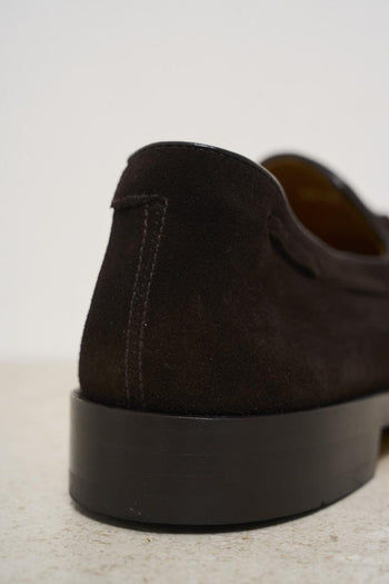 Mocassino uomo in suede marrone - 7