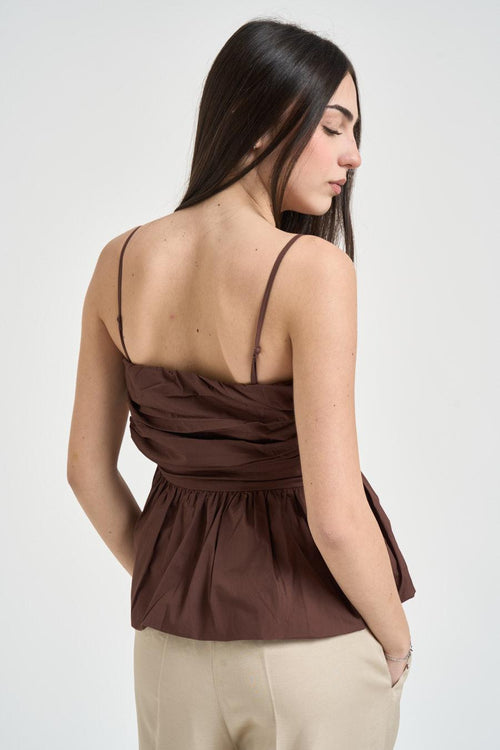 Top donna con spalline tabacco - 2