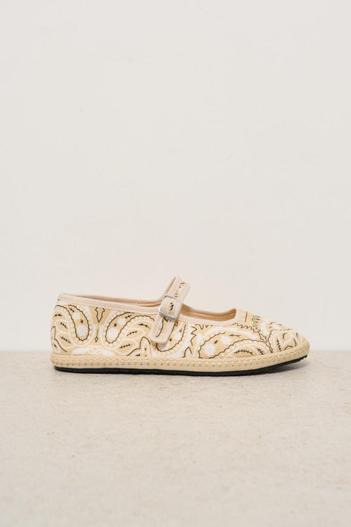 Ballerine donna fantasia bandana beige