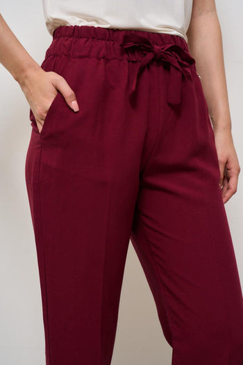 Pantalone donna regular bordeaux - 7