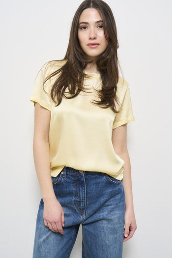 Women's canary yellow crew neck t-shirt - 3