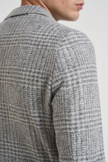 Giacca uomo doppiopetto a quadretti grigia - 6