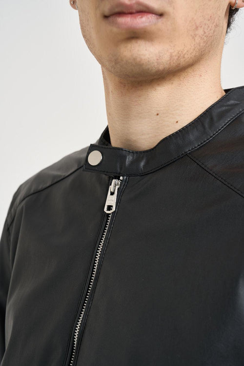 Giubbotto uomo in ecopelle nero - 2
