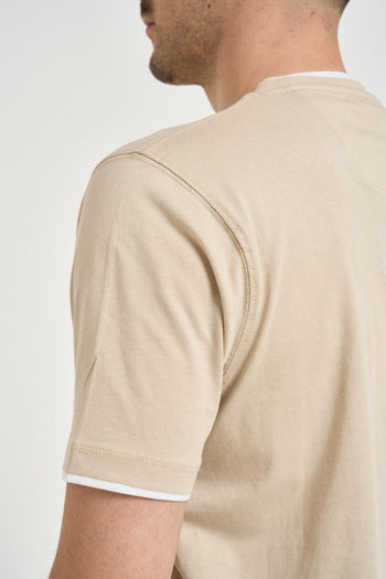 T-shirt uomo in cotone beige - 7
