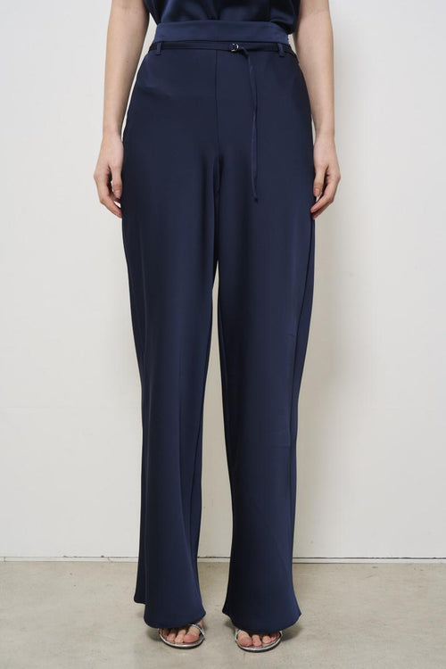 Pantalone donna a palazzo blu notte - 2