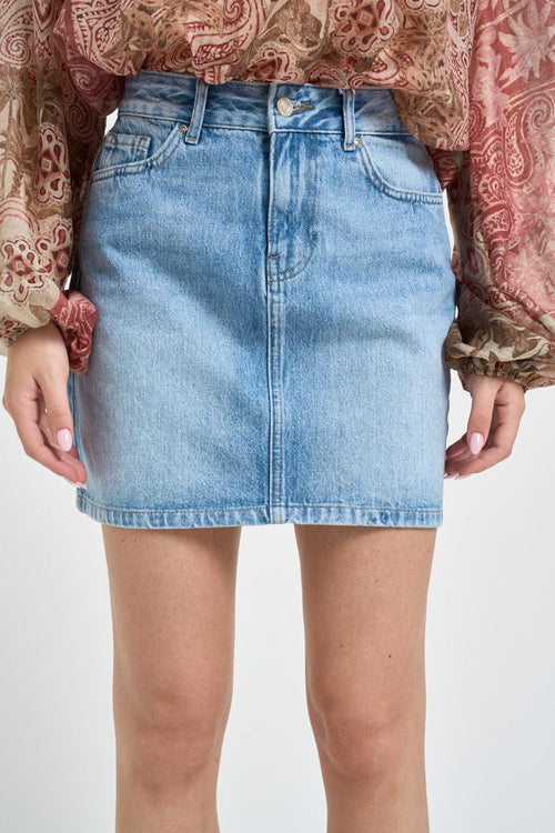 Minigonna donna in denim chiaro