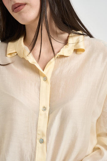 Camicia donna semi-trasparente giallo pastello - 3