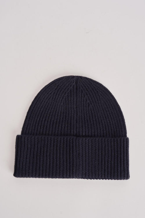 Berretto uomo a costine blu - 2