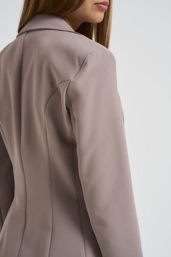 Giacca donna monopetto tortora - 6