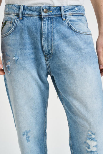 Jeans uomo regular fit in denim chiaro - 4